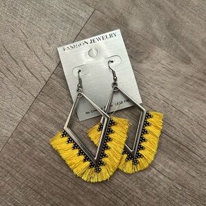 NWT Yellow Fringe Earrings